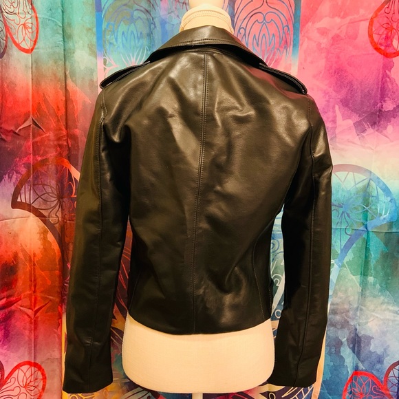 Free People “Noir” Vegan Moto Black Motorcycle Biker Jacket New with Tags Small - Picture 4 of 10